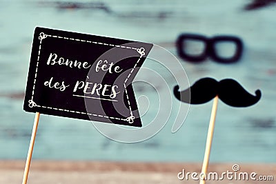 Text bonne fete des peres, happy fathers day in french Stock Photo