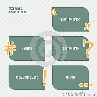 Text boxes Vector Illustration