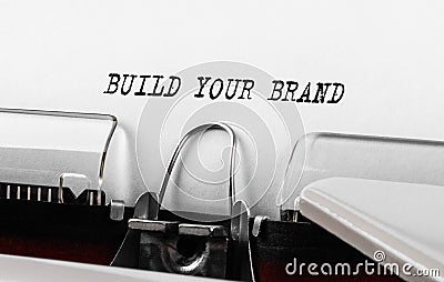 Text Build Your Brand typed on typewriter Stock Photo
