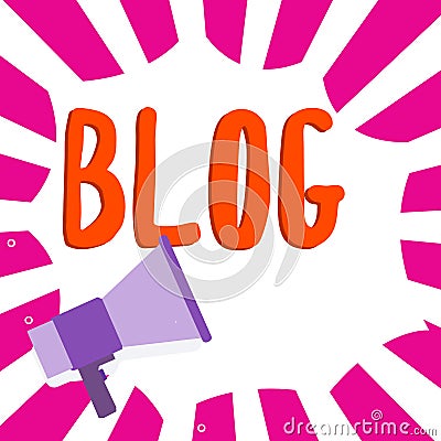Text caption presenting Blog. Business overview A regularly updated website web page written in conversational style Stock Photo