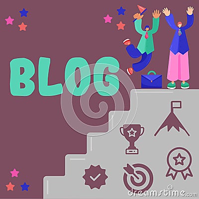 Text caption presenting Blog. Word for A regularly updated website web page written in conversational style Stock Photo
