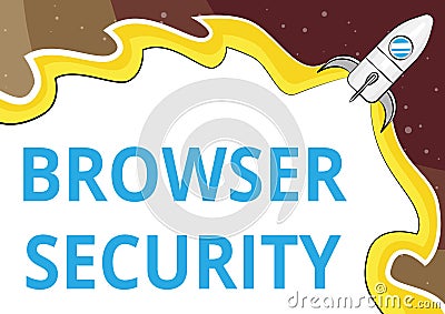 Text caption presenting Browser Security. Concept meaning security to web browsers in order to protect networked data Stock Photo