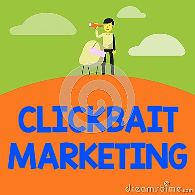 Text caption presenting Clickbait Marketing. Business approach Online content that aim to generate page views Man Stock Photo