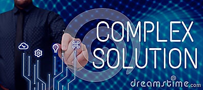 Text caption presenting Complex Solution. Conceptual photo computer time or service including data processing services Stock Photo