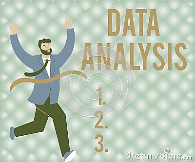 Text caption presenting Data Analysis. Conceptual photo Translate numbers to Analytical Conclusion Forecasting Gentleman Stock Photo