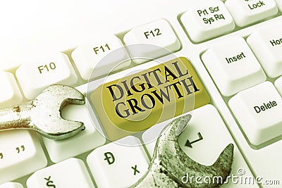 Conceptual display Digital Growth. Concept meaning early stages of business progress developing a shared vision Abstract Stock Photo