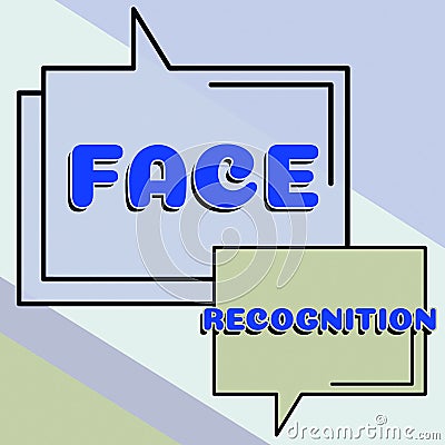 Text caption presenting Face Recognition. Business idea ability of a computer to scan and recognize human faces Stock Photo