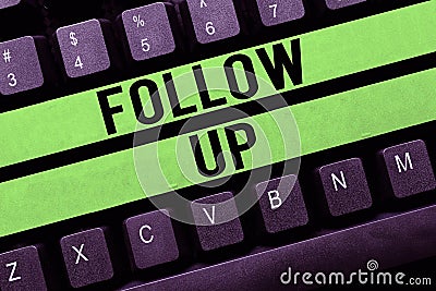 Text caption presenting Follow Up. Conceptual photo Additional info or any activity that needs to check secondly Stock Photo