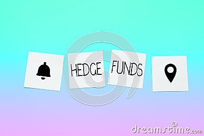 Text caption presenting Hedge Funds. Business showcase basically a fancy name for an alternative investment partnership Stock Photo