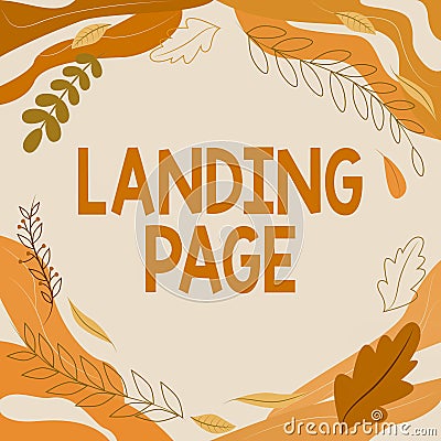 Inspiration showing sign Landing Page. Business approach Website accessed by clicking a link on another web page Blank Stock Photo