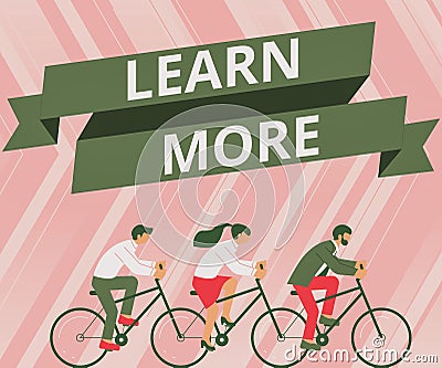 Text caption presenting Learn More. Business concept Deepen knowledge of the thing you want to do or new skill Three Stock Photo