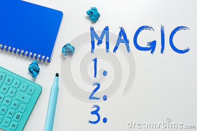 Inspiration showing sign Magic. Business idea power of influencing events using mysterious or supernatural forces Stock Photo