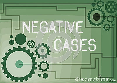 Writing displaying text Negative Cases. Business concept circumstances or conditions that are confirmed to be false Stock Photo
