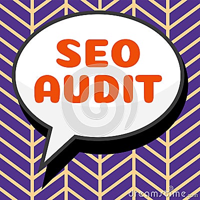 Text showing inspiration Seo Audit. Concept meaning Search Engine Optimization validating and verifying process Stock Photo