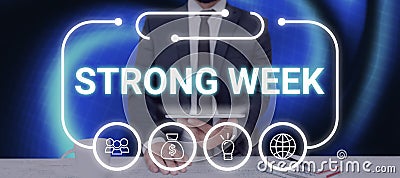 Text caption presenting Strong Weak. Business concept having features of both strong and weak conjugations Stock Photo