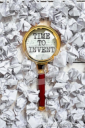 Text sign showing Time To Invent. Conceptual photo Invention of something new different innovation creativity Frame Stock Photo