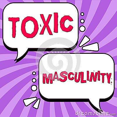 Conceptual caption Toxic Masculinity. Concept meaning describes narrow repressive type of ideas about the male gender Stock Photo