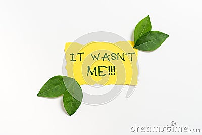 Writing displaying text It Wasn t not MeDeny something to refuse to admit or accept something. Business overview Deny Stock Photo