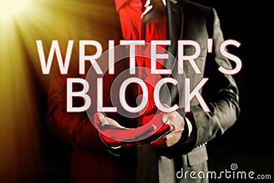 Text caption presenting Writer s is BlockCondition of being unable to think of what to write. Business showcase Stock Photo