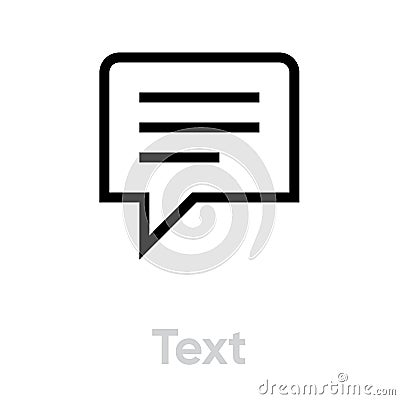 Text chat and message icon. Editable Vector Outline. Vector Illustration