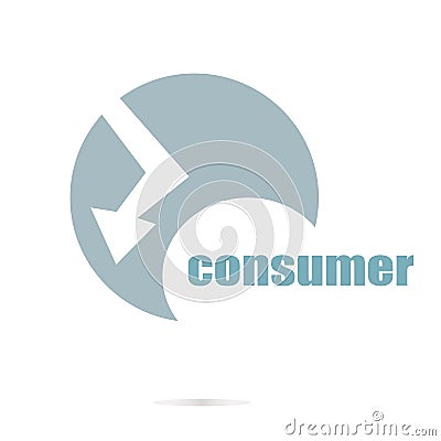 Text Consumer. Business concept . Logo element and Abstract web Icon Stock Photo