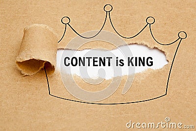 Content Is King Crown Paper Concept Stock Photo