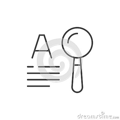 Text correction line outline icon Vector Illustration