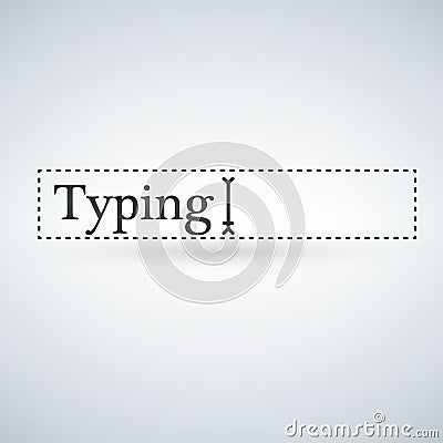 Text Cursor Navigation pointer in the box with text. vector illustration isolated on modern background. Cartoon Illustration