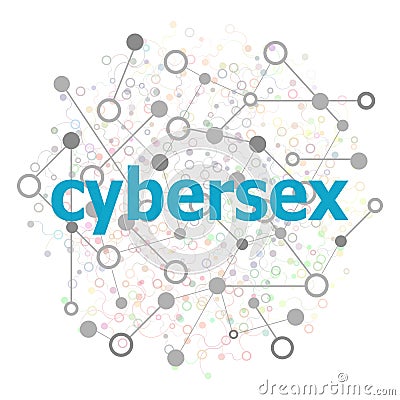 Text cybersex. Social concept . Stylized low poly concept with wired construction Stock Photo