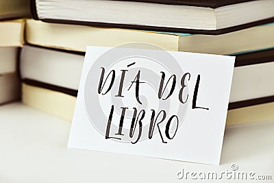Text dia del libro, book day in spanish Stock Photo
