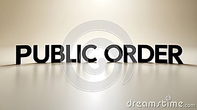 Text display of public order with a minimalistic background, focusing on bold typography Stock Photo
