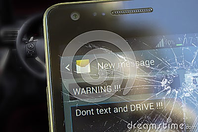 Text And Drive Stock Photo