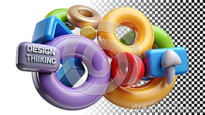 Text EAS NORPNG, 3D letters, colorful word art, graphic text design png transparent image Generative AI Stock Photo