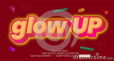 Text effect design, editable text, vector template, easy customize Vector Illustration