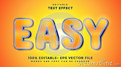 Minimal 3d Easy Word Editable Text Effect Vector Illustration