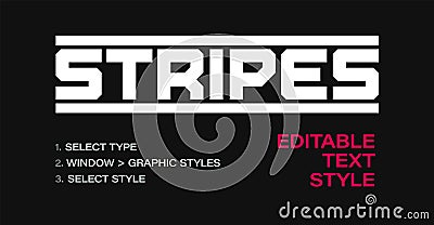Text effect for font. Minimalistic containered strokes. Creative typographic solution fro headline and logo. Editable Vector Illustration