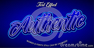 authentic editable text effect style Vector Illustration