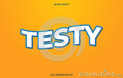 testy 3D text effect template, text effect style Stock Photo