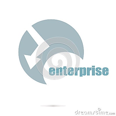 Text enterprise. Business concept . Logo element and Abstract web Icon Stock Photo