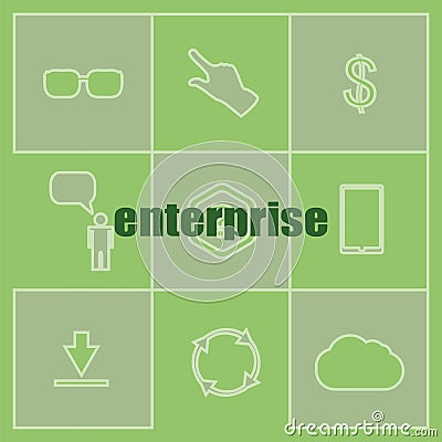Text enterprise. Business concept . Set of infographics elements Stock Photo