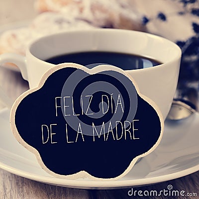 Text feliz dia de la madre, happy mothers day in spanish Stock Photo