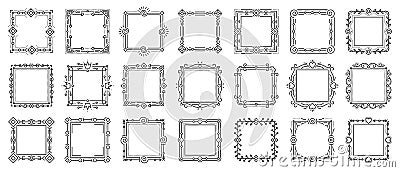 Text frame monogram decor design banner vector set Vector Illustration