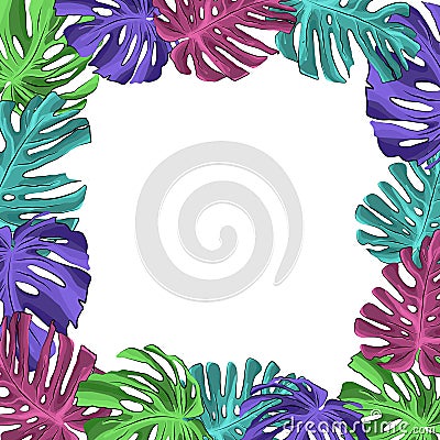 Text frame tropical growth Manchester neon colors Stock Photo