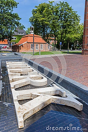 Text in front of the Landschaftshaus building in Aurich Editorial Stock Photo