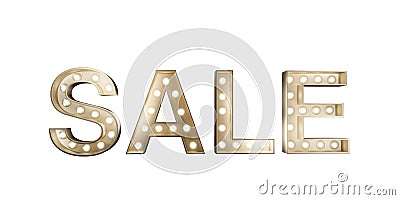 Text Golden Sale word isolated on white background. 3d rendering gold sign metal texure Stock Photo