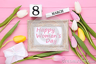 Text Happy Womens Day Stock Photo