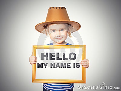 Text HELLO MY NAME IS. Stock Photo