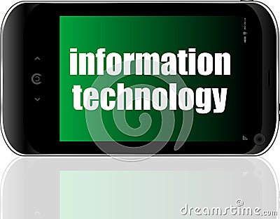 Text information technology. Business concept . Detailed modern smartphone Stock Photo