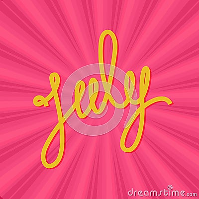 Text July on Pink Background Vector Illustration