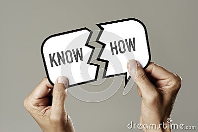 Text know how in a speech bubble Stock Photo